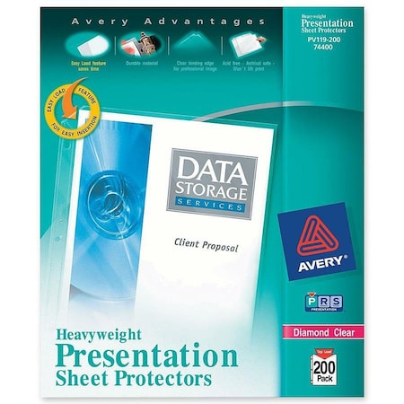 Avery Protector, Sheet, Hvywt, 200Pk AVE74400